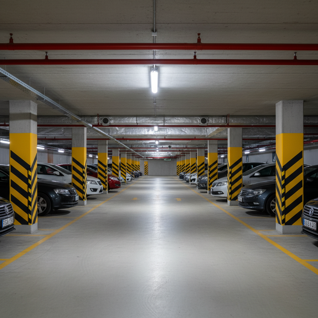 Interior del parking subterráneo de Parking Barajas en Madrid